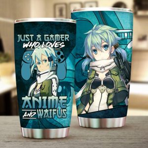 Just A Gamer Who Loves Anime and Waifus Sinon Sword Art Online Tumbler 20oz  