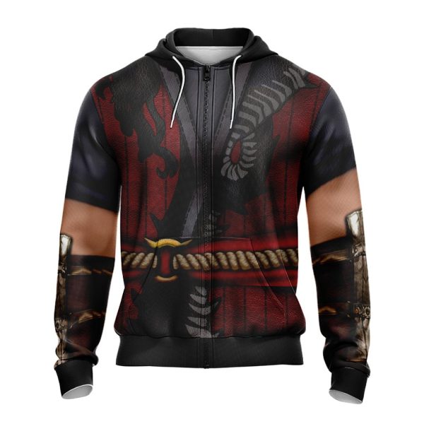 Mortal Kombat Liu Kang Cosplay Unisex 3D T-shirt Zip Hoodie