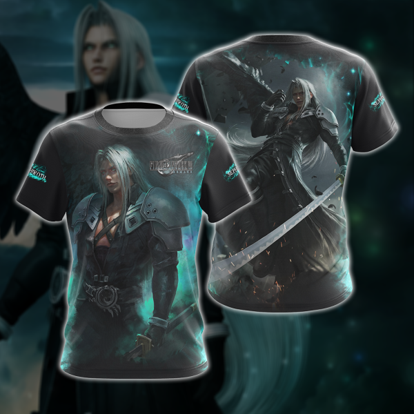 Final Fantasy VII Remake Sephiroth Unisex 3D T-shirt Zip Hoodie T-shirt S