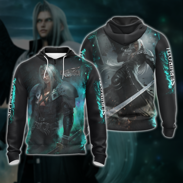 Final Fantasy VII Remake Sephiroth Unisex 3D T-shirt Zip Hoodie Zip Hoodie S