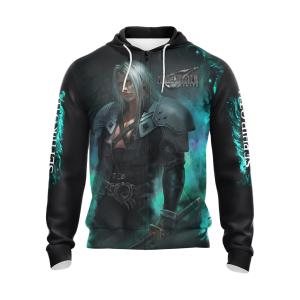 Final Fantasy VII Remake Sephiroth Unisex 3D T-shirt Zip Hoodie   