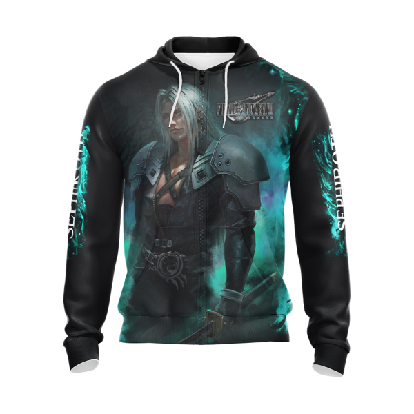 Final Fantasy VII Remake Sephiroth Unisex 3D T-shirt Zip Hoodie