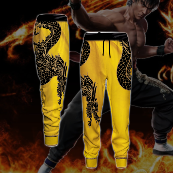 Tekken Marshall Law Cosplay 3D Jogging Pants Yellow S