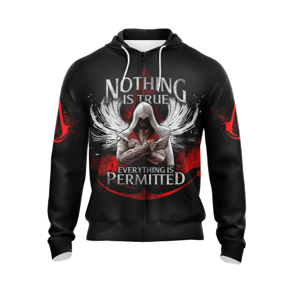Assassin's Creed Nothing Is True Everything Is Permitted Unisex 3D T-shirt Zip Hoodie