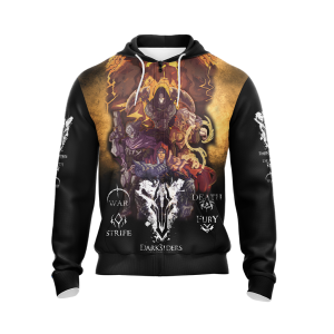 Darksiders 4 Horsemen Unisex 3D T-shirt Zip Hoodie   