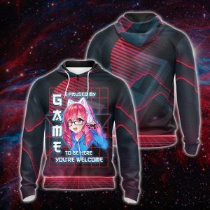 I Paused My Game To Be Here Unisex 3D Zip Hoodie 