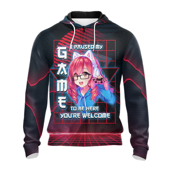 I Paused My Game To Be Here Unisex 3D T-shirt Zip Hoodie