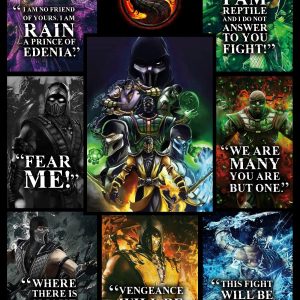 Mortal Kombat Ninja Quotes 3D Throw Blanket   