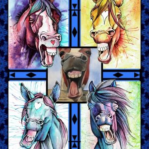 Hilarious Smiling Horse Complication 3D Throw Blanket