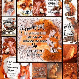 Fox February Girl 3D Quilt Bed Set