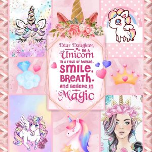 Dear Lisa, Be A Unicorn In A Field Of Horses. Smile, Breath And Believe In Magic 3D Bed Set