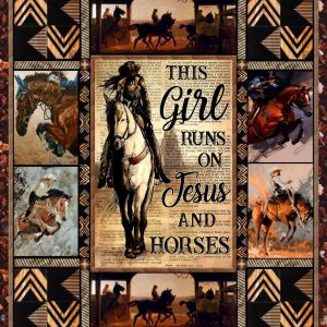 This Girl Runs On Jesus And Horse 3D Quilt Bed Set