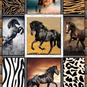 Wild Horses 3D Throw Blanket