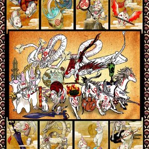 Okami Animals 3D Throw Blanket