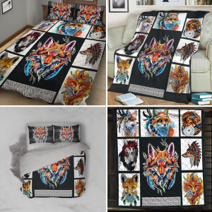 Tribal Fox 3D Bed Set