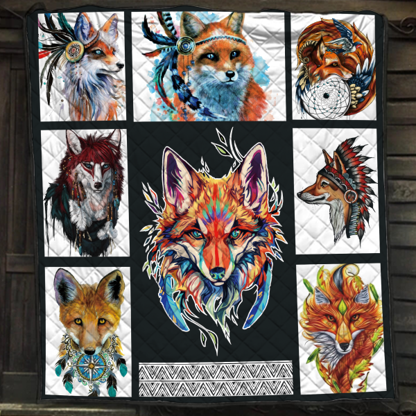 Tribal Fox 3D Quilt Bed Set