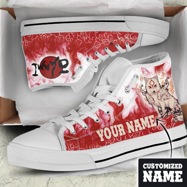 Okami-Customized High Top Shoes Men SIZE 36