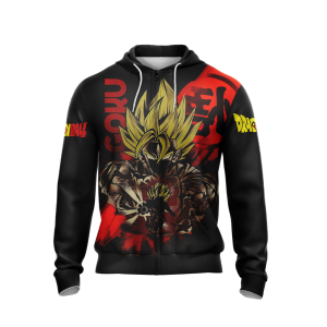 Dragon Ball Son Goku Super Saiyan Unisex 3D Zip Up Hoodie