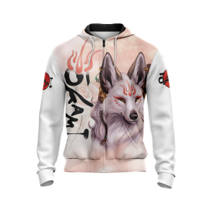 Okami Fox Unisex 3D Zip Up Hoodie