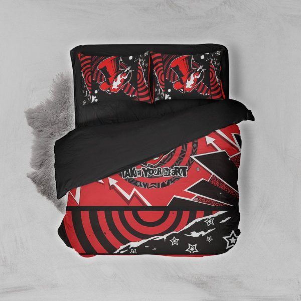 Persona 5 Phantom Thieves Take Your Heart Symbol 3D Bed Set