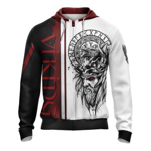 Vikings Unisex 3D Zip Up Hoodie