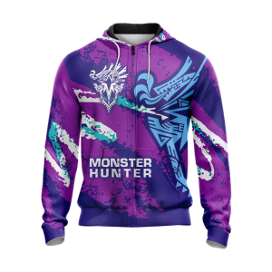 Monster Hunter World Iceborne - Logo Unisex 3D Zip Up Hoodie