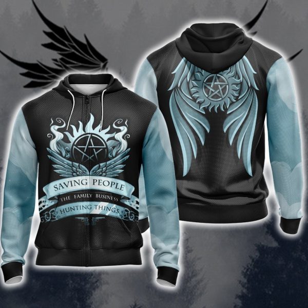 Supernatural Unisex 3D Zip Up Hoodie