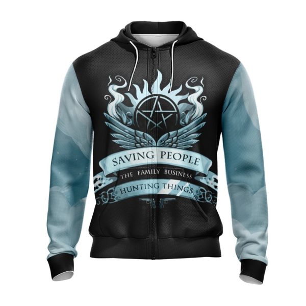 Supernatural Unisex 3D Zip Up Hoodie