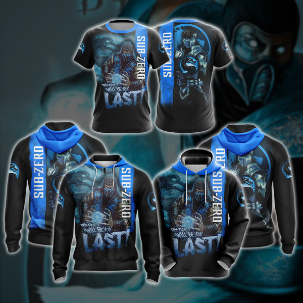 Mortal Kombat Sub Zero This Time Will Be Your Last Unisex 3D Pullover Hoodie