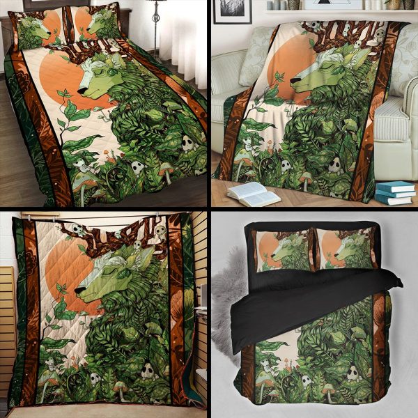 Deer And Kodama Ghibli Studio 3D Bed Set