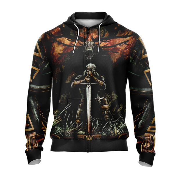 Witcher Symbol Unisex 3D Zip Up Hoodie