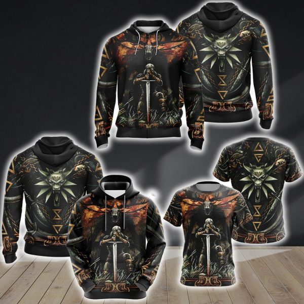 Witcher Symbol Unisex 3D Zip Up Hoodie