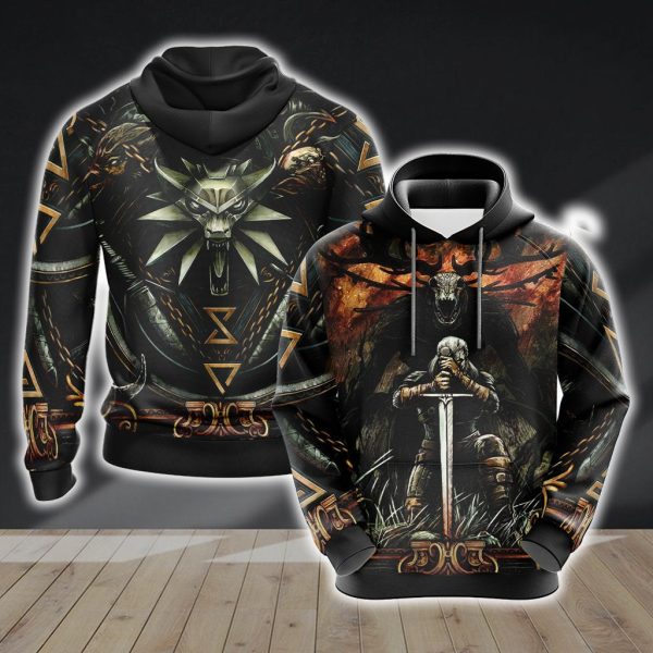 Witcher Symbol Unisex 3D Pullover Hoodie