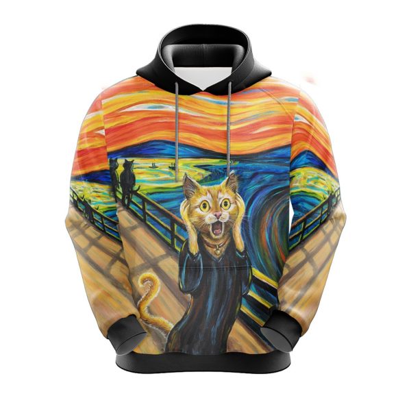 The Scream Cat Unisex 3D Hoodie