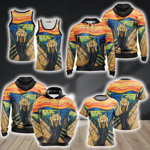 The Scream Cat Unisex 3D Hoodie