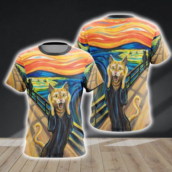 The Scream Cat Unisex 3D T-shirt