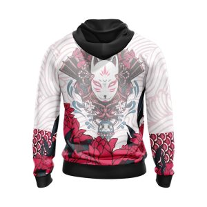 Naruto Kitsune Mask Unisex Zip Up Hoodie