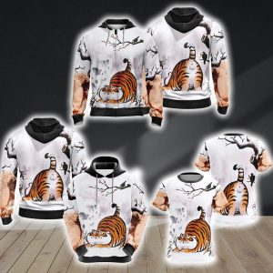 Fat Tiger Unisex 3D Zip Up Hoodie