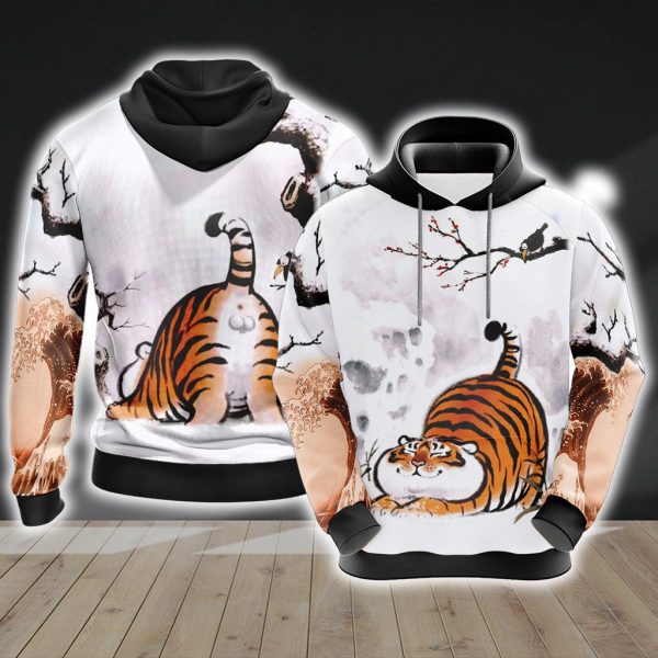 Fat Tiger Unisex 3D Hoodie