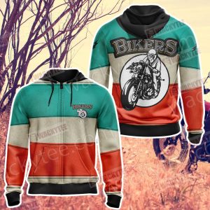 Vintage Biker Zip Up Hoodie