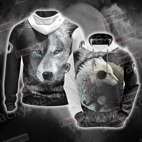 Yin Yang Wolf 3D Hoodie