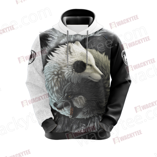 Yin Yang Wolf 3D Hoodie