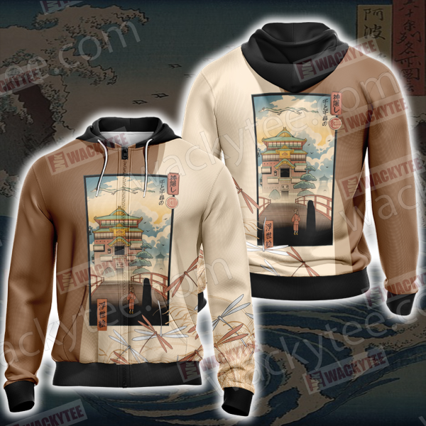 Ukiyo-e Spirited Away Chihiro Zauberland Zip Up Hoodie