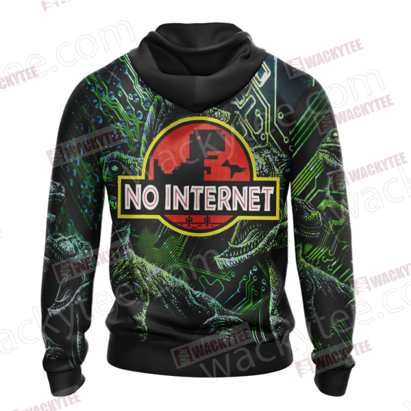 No Internet - Jurassic Park Zip Up Hoodie