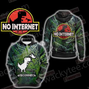 No Internet - Jurassic Park 3D Hoodie