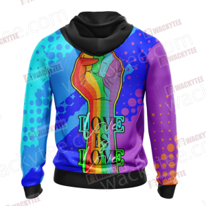 Support LGBT Love Is Love Zip Up Hoodie