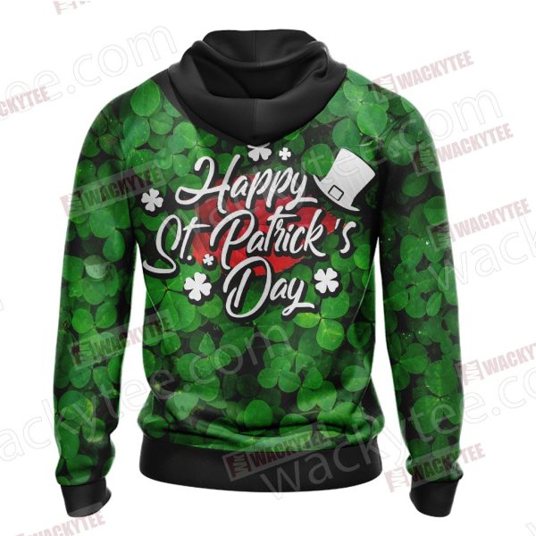 Saint Patricks Day Typography Zip Up Hoodie