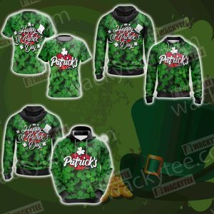 Saint Patricks Day Typography Zip Up Hoodie