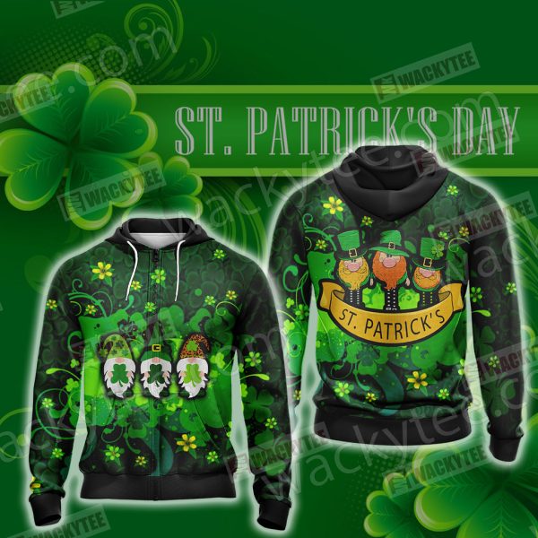 Irish Gnome Leprechaun - Saint Patricks Day Zip Up Hoodie