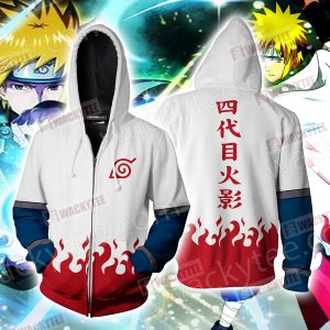 Naruto Namikaze Minato Cosplay Zip Up Hoodie Jacket